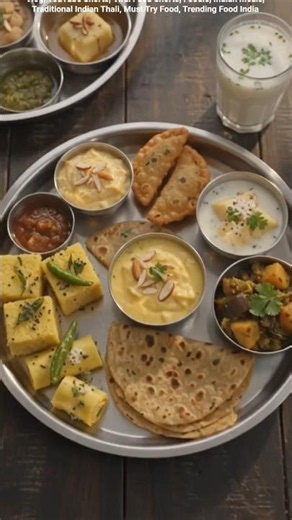🇮🇳 Ultimate Gujarati Thali | Dhokla, Khandvi, Undhiyu Sweet Delights | Must Try Indian Thali #Shorts