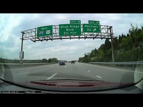 driver view I-470 complete south and west from I-70 to I-49 in Missouri on 6/8/25