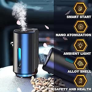 Smart Car Aroma Diffuser - 3 Levels Adjustable Vent Clip Scent Diffuser with 3 Bottles of Cologne