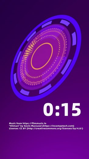 15 Second Countdown Timer with Hitman Sound | Free Music