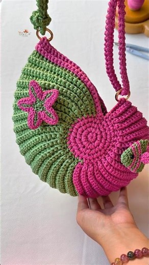 Túi Ốc Size vừa móc sợi dệt 🧶Túi Ốc đi biển- Crochet Shell Bag Tutorial - How to Crochet a Shell Bag