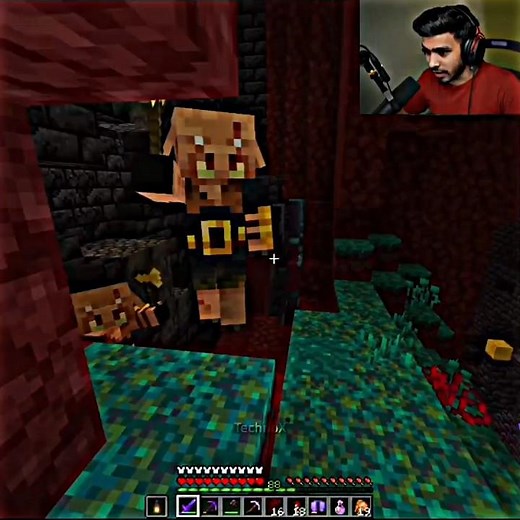 Techno Gamerz Attacked by Piglin Brute | #shorts #minecraft #technogamerz