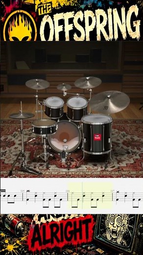The Offspring - The Kids Aren't Alright Drum Cover how to play tutorial #drumcover 5