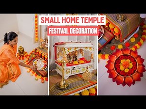 Small Home Temple Festival Decor Ideas | Renter- Friendly Home Mandir Diwali Decoration