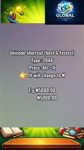 Type ₦ in 2 Seconds (MS Word Hack!) #fyp #foryou #trending #productivity #computerscience