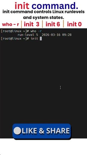 Linux init Command & Runlevels Explained #shorts #linux