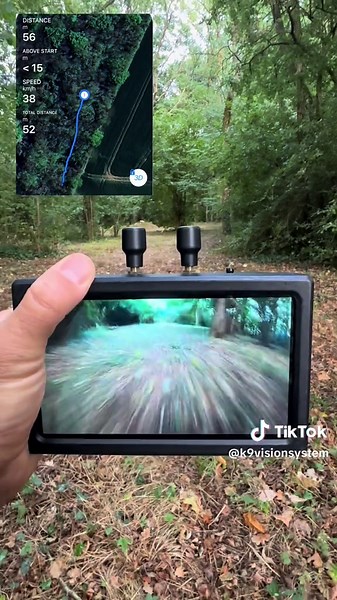 Test 4 New system by K9VS Outdoor straight line in sparse woods 🌳 115 meters ✅ Come discover our system! #K9VS #k9visionsystem #k9 #cameradog #dogcamera #DogTraining #dirigement#caniops #caniopsremoteguidance #k9vision