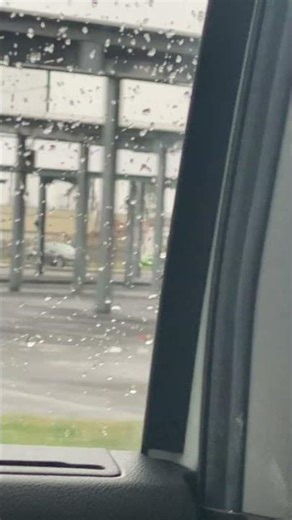 Tasty frosty ice cream truck driving in the rain heading back to the tasty frosty depot