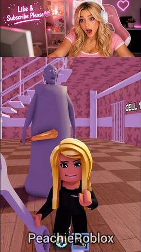 PEACHIE PLAYS GRANNYS SCARY PRISON RUN OBBY IN ROBLOX! #roblox #shorts