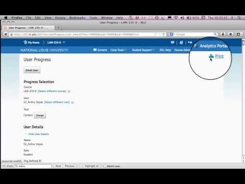 Print Student Progress Report (D2L 10.0)