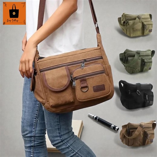 Vintage Canvas Messenger Bag, Unisex Travel Crossbody Satchel, Large Capacity Outdoor Bag - Etsy