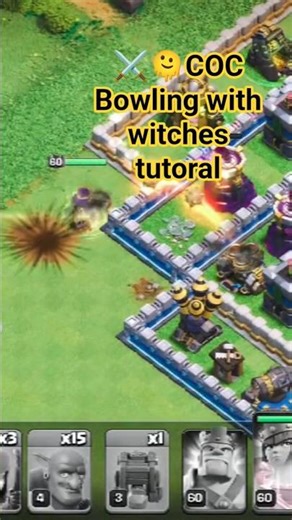 Coc bowling with witches tutoral #shorts #gaming #coc #clashofclans #animesh coc World