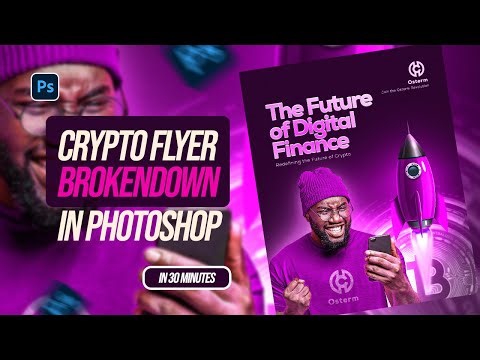 Cryptocurrency Flyer Broken Down In Photoshop | Photoshop Tutorial