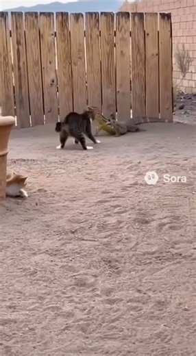 🔥 Will the cat save the kitten… before the giant lizard strikes?