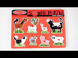 Kids Learn Farm Animals & Sounds using Melissa & Doug’s Farm Animal Sound Puzzle Game!