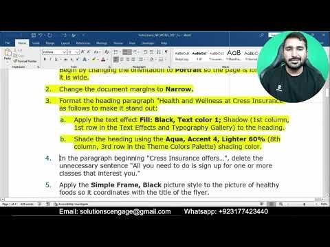 SAM Project 1a Word Module 01 Creating and Editing a Document | Cress Insurance Company
