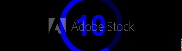 10 seconds Countdown timer with progress circle for ten seconds dark background.