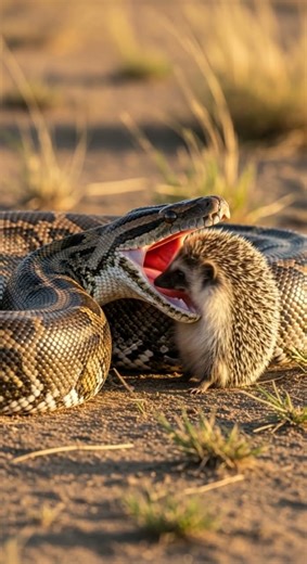 Spike Attack: Hedgehog vs Python 🦔🐍 कांटेदार Epic Battle Unfolds #wildlife #nature #animals