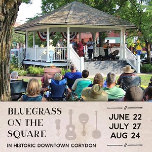 Fill your summer with music and memories at Bluegrass On The Square! 🎶 Visit historic downtown Corydon, IN and discover your new favorite bluegrass band. Bring your lawn chairs, sit under the shade trees, grab a local snack, and get ready to make this a summer to remember. You’ll see performances from artists including... → June 22: Gary Brewer and the Kentucky Ramblers & Carolina Blue → July 27: Hog Operation & Ida Clare → August 24: Relic & Dale Ann Bradley Plus get an exclusive hotel discoun