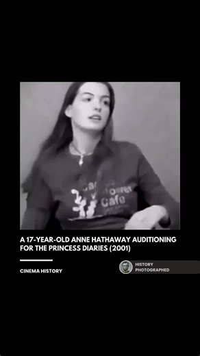 During her audition for The Princess Diaries, a 17-year-old Anne Hathaway was so nervous that she accidentally fell off her chair. Director Garry Marshall was so charmed by this display of "natural klutziness" that he immediately cast her as the awkward, accident-prone Mia Thermopolis, a role that launched her career. Credit: Disney | History In Pictures