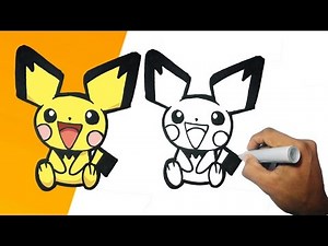 Como dibujar a PICHU paso a paso | how to draw PICHU step by step