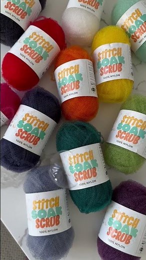 Stitch Soak Scrub is a nylon yarn designed specially for making scrubbies and loofas! #yarn