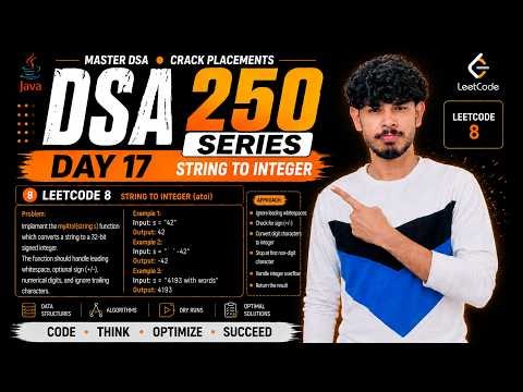 Day 17 | LeetCode 8: String to Integer (atoi) | Java DSA 🔥