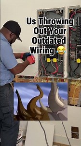out with the old in with the new 🤣 #mrelectric #electricalwork #electricalwiring
