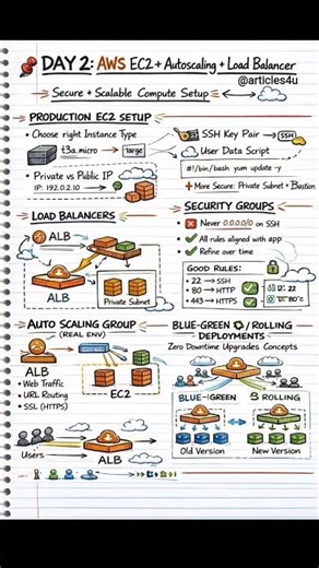 Day2 | AWS EC2 and Load Balancer #articles4u #reels #AWS