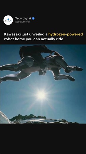 Growthyfai | Kawasaki revealed Corleo, a hydrogen-powered robot horse built for rough terrain mobility 🤖🐎 It uses a 150cc hydrogen engine to power four... | Instagram
