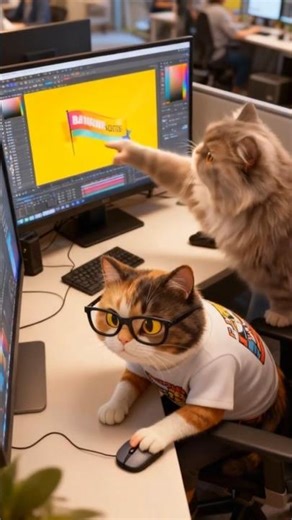 EP1 | How Does A Calico Run a Meow-keting Agency? 😼 #cat #aicat #shorts