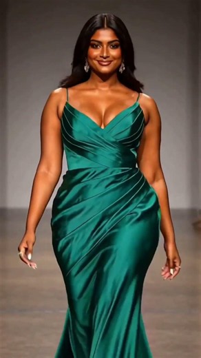 Emerald Green Satin Dress - Elegant Evening Gown Fashion Show | Ava Rose