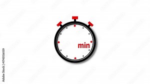 40 min clock icon animation. Clock 40-minute icon Digital and analog clock 40 minutes isolated on white background. and creating a stunning video.4k video.