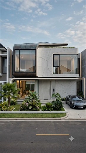 Modern Curved Concrete House: Unique Architecture Design Ideas