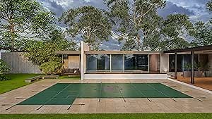 WaterWarden Solid Vinyl Pool Safety Cover – 18’ x 36’ Rectangular Pool with Left Step – UL Classified to ASTM F1346 Safety Standard – 15-Year Warranty – 4,000 lb. Break Strength – Hardware Included