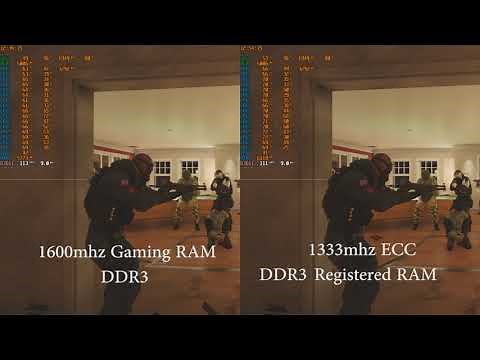 64 GB ECC Registered 1333mhz vs 32 GB 1600 Gaming Ram Xeon E5-2689 [Rainbow Six Siege]