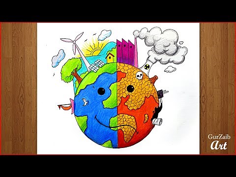 World Environment day drawing for competition || Save Earth save nature poster chart - step by step
