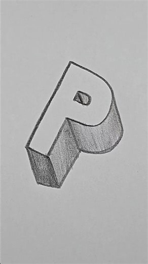 3d letter p drawing #3dart #3ddrawing #shorts