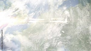 Zoom in from space and focus on Bad Honnef, Germany. 3D Animation. Background for travel intro. Elements of this image furnished by NASA