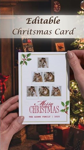 Editable Polaroid Christmas card — download, personalize & print! 💌