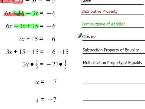 Identify the property when solving an equation