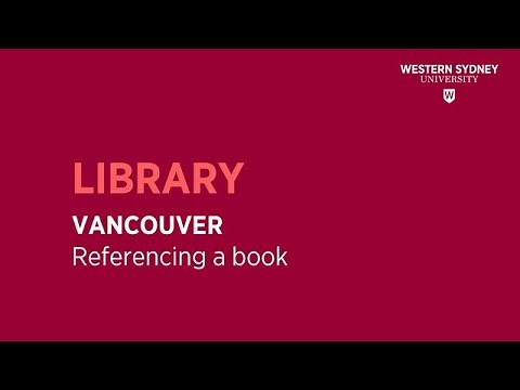 Vancouver - Referencing a BOOK