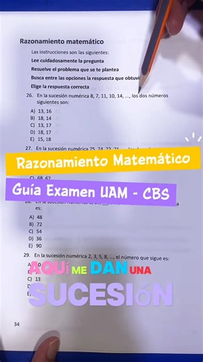 Guía Examen UAM - CBS | Razonamiento Matemático #examenuam2025 # #examenuam #guiauam2025 | El Profe Luis