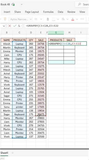 GROUPBY Function in Excel 😀 #exceltips #exceltricks #exceltutorial #Excel | computernotion