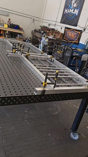 3.9K views · 582 reactions | How I designed and built a fixture for 340 linear feet of railing. A good fixture can save you a lot of time when building a high quantity of something while maintaining exact dimensions. #welding #metalfabrication #protip #howto #fyp #reels #reelsinstagram #explore #explorepage | Hamlin Welding & Fabricating LLC | Facebook