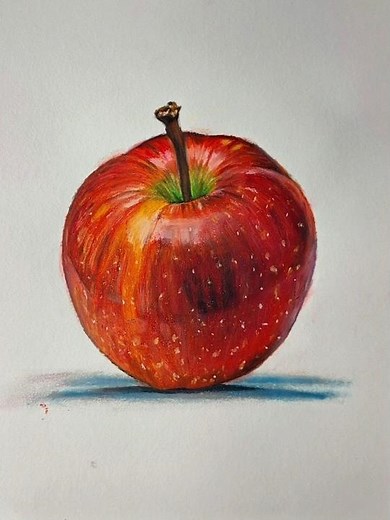 Apple Drawing 🍎/ Oil Pastels Drawing Realistic #apple #drawing #oilpastel #artistbhawanachaudhary