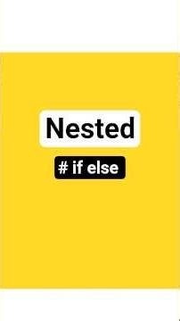 Nested If (if else) #python