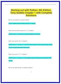 Starting out with Python 4th Edition Tony Gaddis Chapter 1 with Complete Solutions1359 636x882
