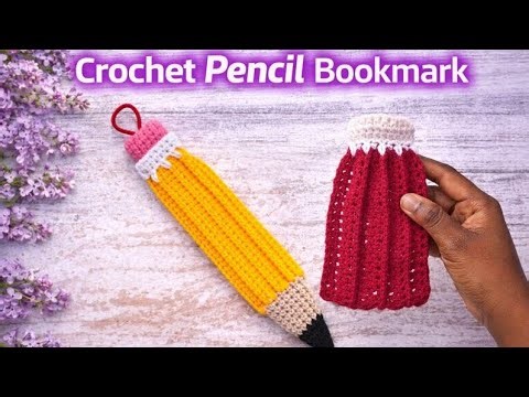 Crochet Pencil Bookmark Tutorial 🧶 / Cute & Easy DIY ‪@softstitching‬