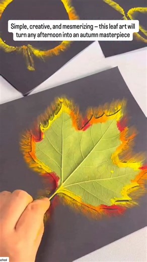22K views · 120 reactions | Turn autumn leaves into beautiful art!  Use them as stencils — paint around the edges and reveal a magical leaf shape. A simple and fun fall craft that sparks creativity and helps kids explore nature. Perfect for cozy afternoons or classroom fun!  leaf craft, autumn art, leaf stencil, fall activity, kids craft, nature art, DIY fall decor, painting leaves, creative play, preschool craft | GenioKid - Early Learning: speech, counting, motor skills | Facebook